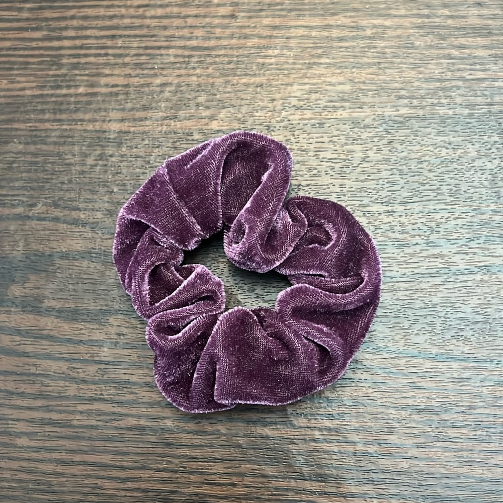 Grape Purple Velvet Hair Scrunchie